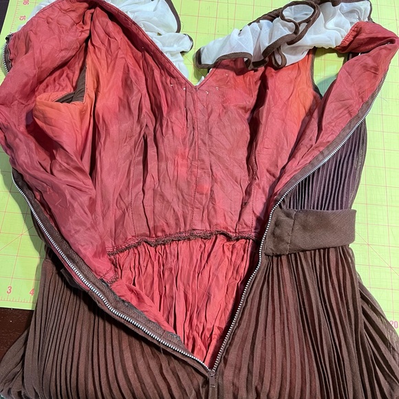 VINTAGE MCM mid century‎ Miss Elliette ruffle accordion pleated dress 60s 50s - Picture 13 of 17